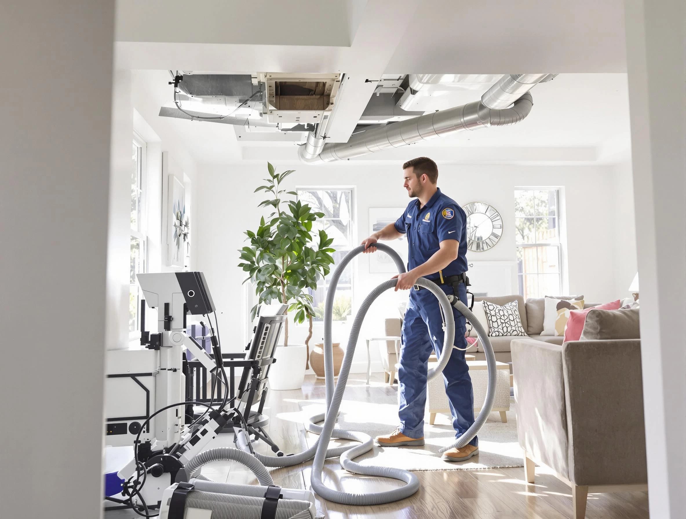 Surprise Air Duct Cleaning technician performing thorough AC duct cleaning for enhanced cooling efficiency in Surprise