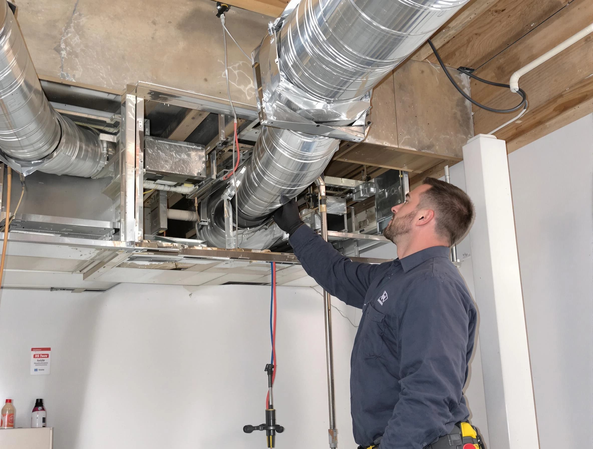 Surprise Air Duct Cleaning technician performing professional air duct repair using specialized tools in Surprise