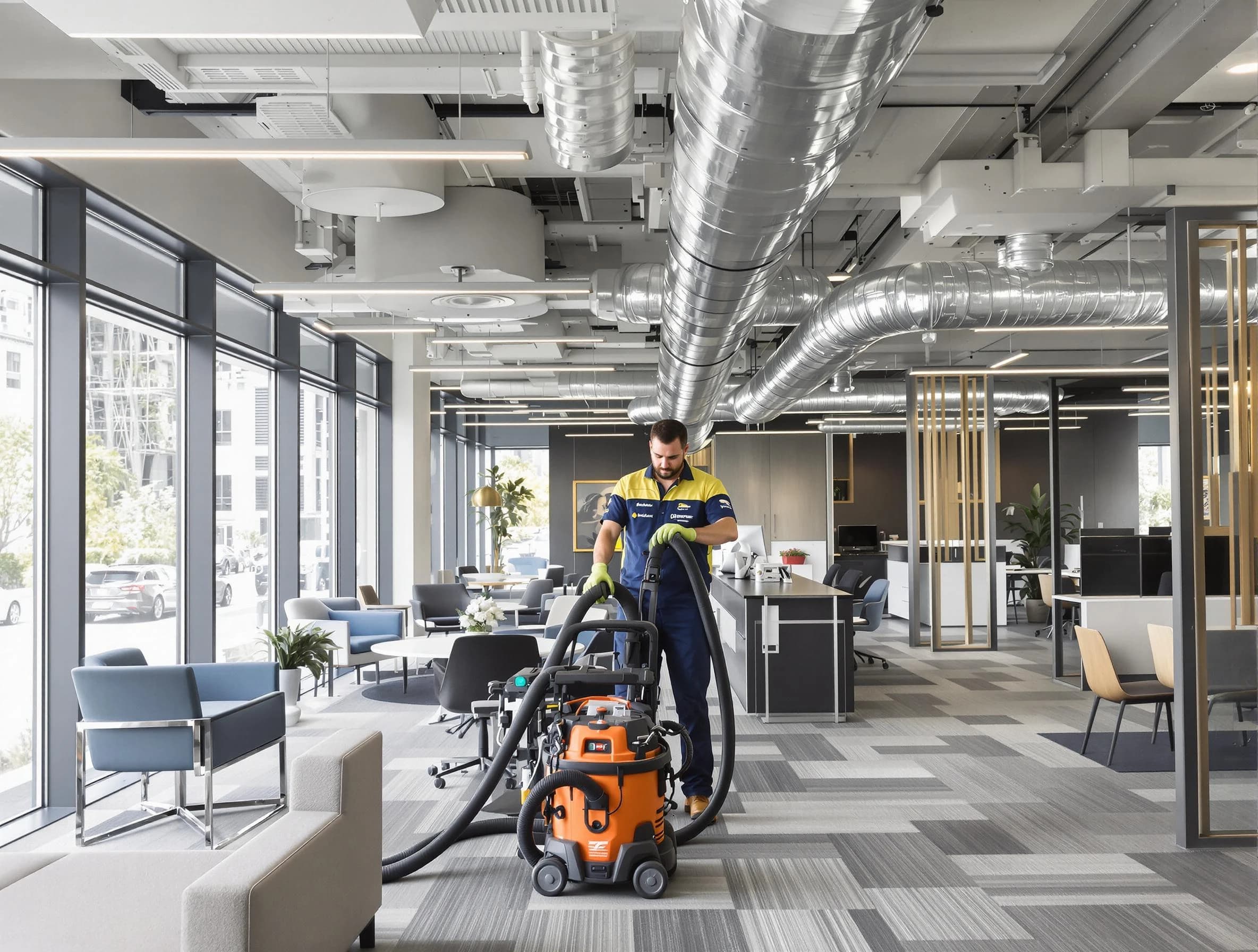 Surprise Air Duct Cleaning team performing thorough commercial duct cleaning at a Surprise business center