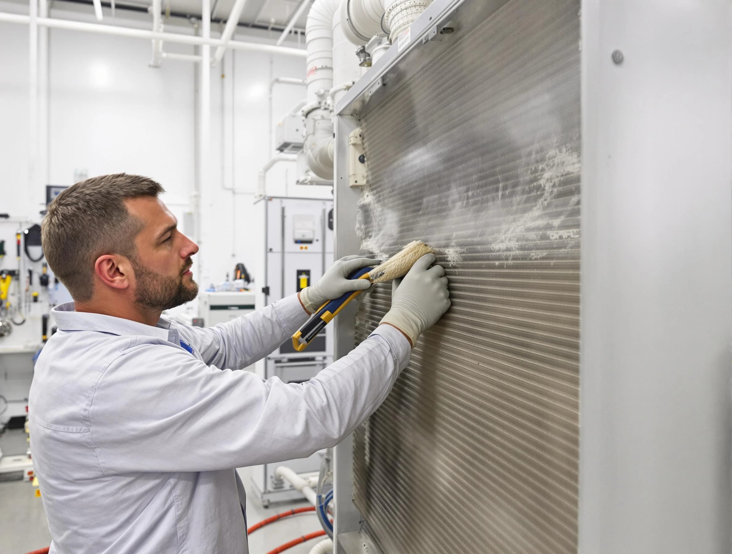 Surprise Air Duct Cleaning technician performing precision commercial coil cleaning at a Surprise business