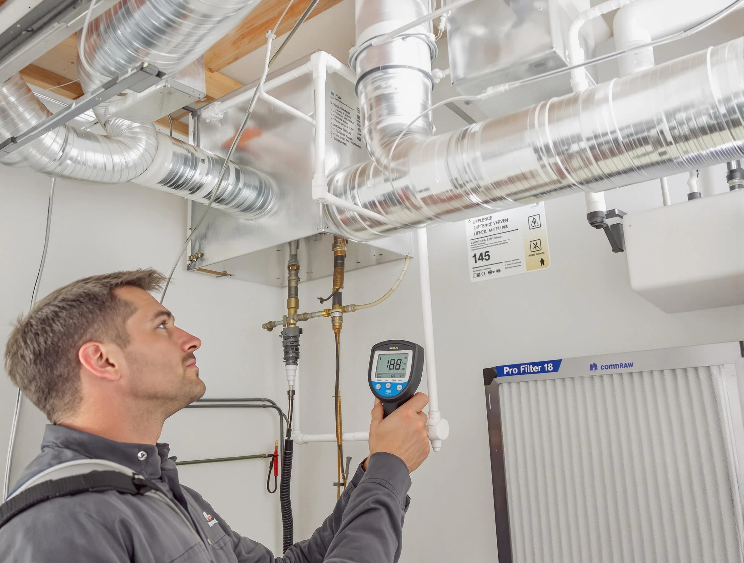Surprise Air Duct Cleaning expert conducting detailed filter system inspection using diagnostic tools in Surprise