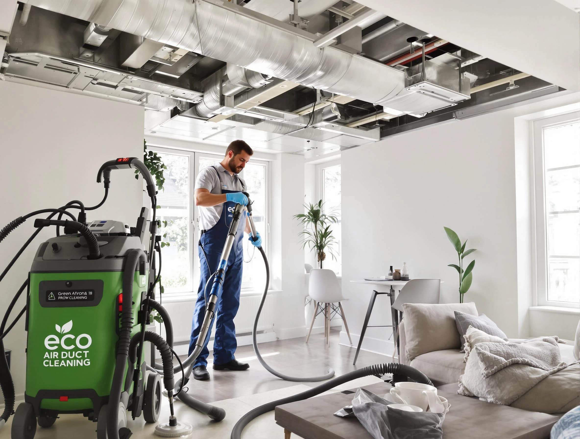 Surprise Air Duct Cleaning technician performing eco-friendly duct cleaning using sustainable methods in Surprise