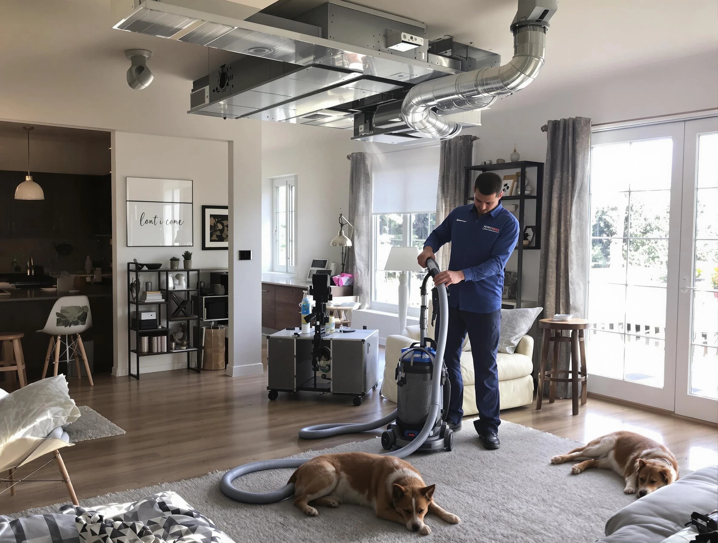 Surprise Air Duct Cleaning technician performing detailed indoor duct cleaning for improved air quality in Surprise