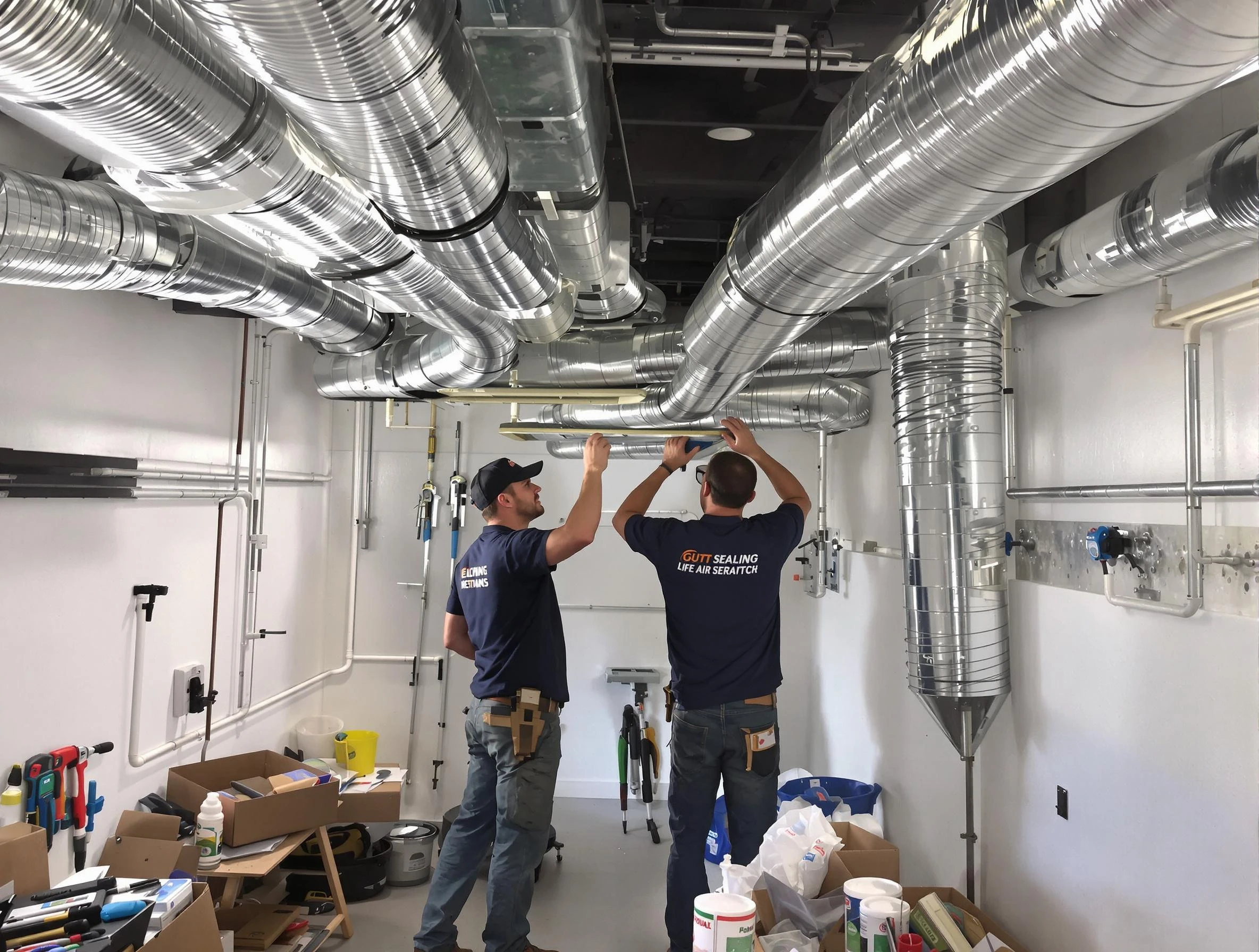 Surprise Air Duct Cleaning technician applying professional duct sealing solutions in Surprise